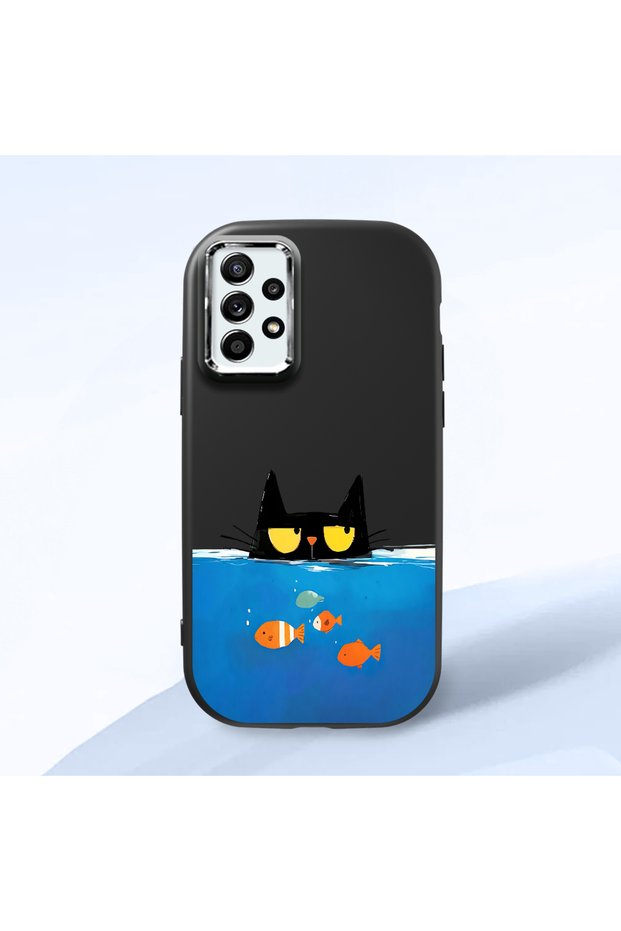 Black Silicone Case Compatible with Samsung Galaxy A52/A52S with Shock-Absorbing Camera Protections