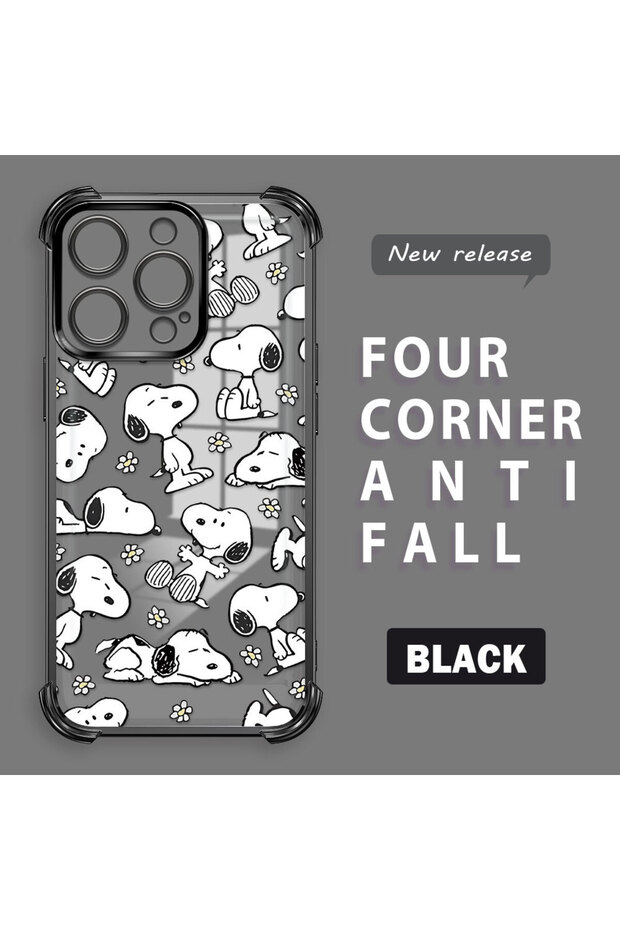 iPhone 14 Pro Compatible Transparent Back Four Corners Reinforced Impact Protection Silicone Case