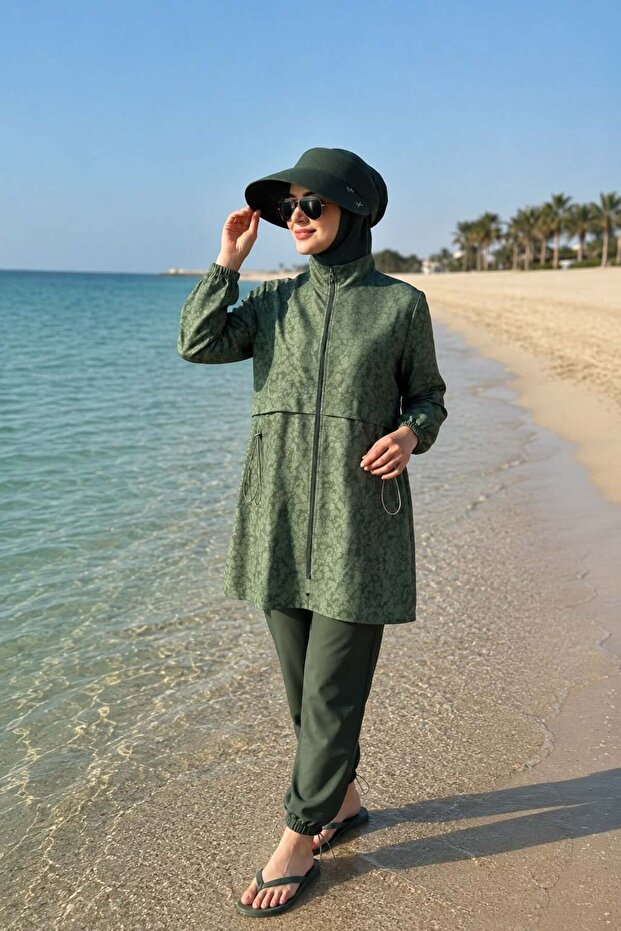 Jacquard Patterned Turkish Bath Suit