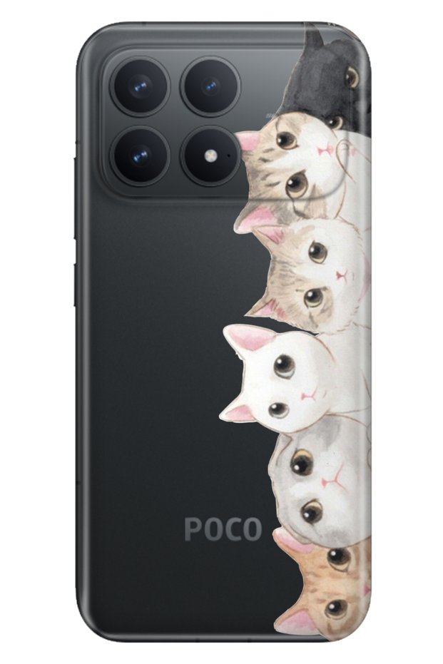 Poco F8 Pro 6.59" Case Colorful Silicone Printed Tpu Pisi Pisi Cat