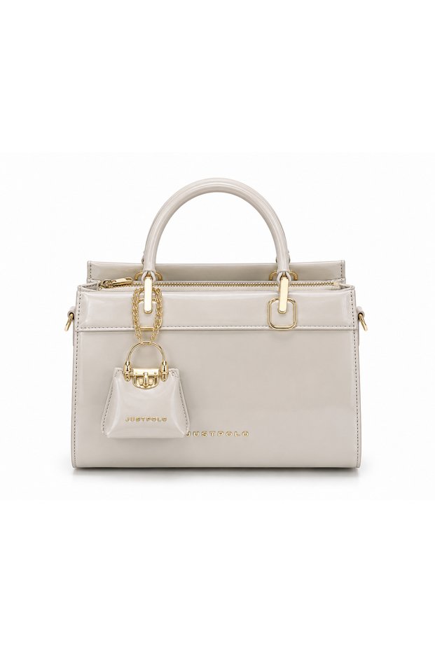 Multi-Compartment Women's Hand and Shoulder Bag with Divider Detail