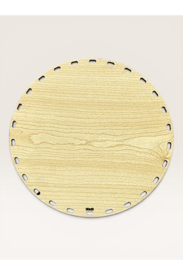 20 cm Round Wooden Rattan Base - Bag, Makeup Organizer, and Medium Macrame Basket Weaving Plate