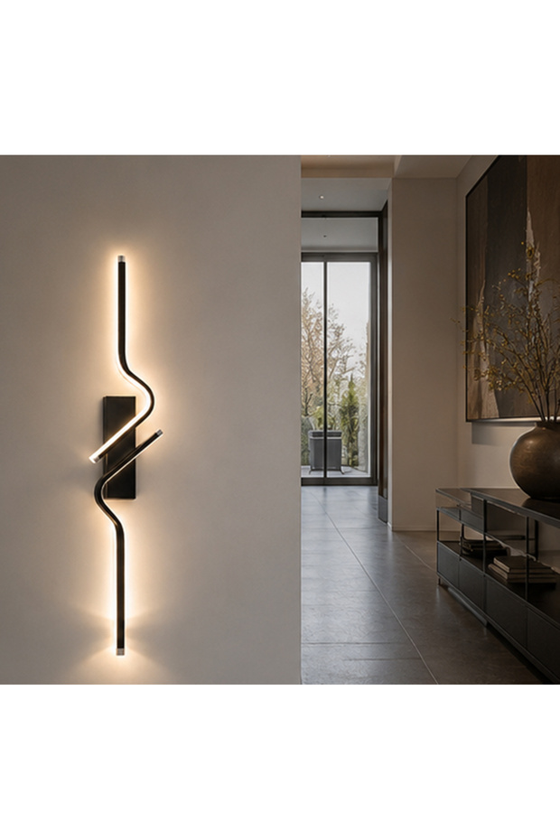 Tt080-Sy-Zi̇kzak-Apl (White Light Led) Zi̇kzak Model Matte Black Appliance