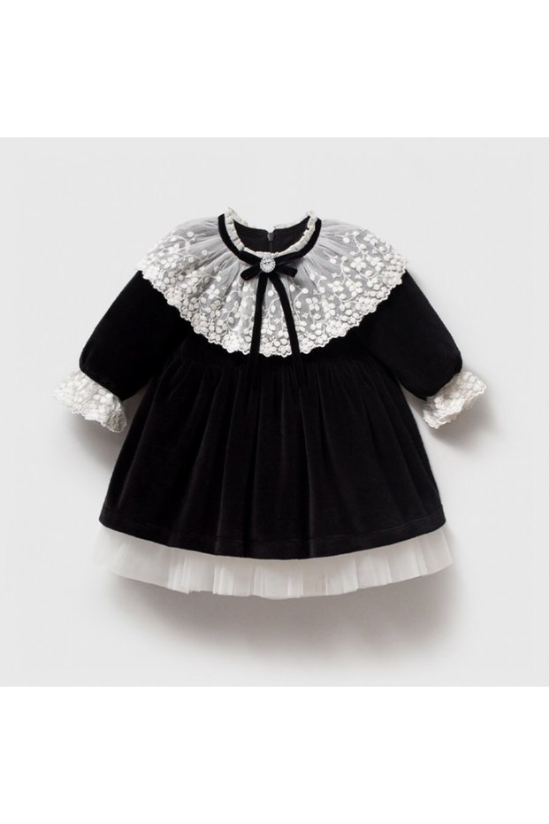 Girl's 6/18 Months Collar and Sleeve Lace Detailed Dress