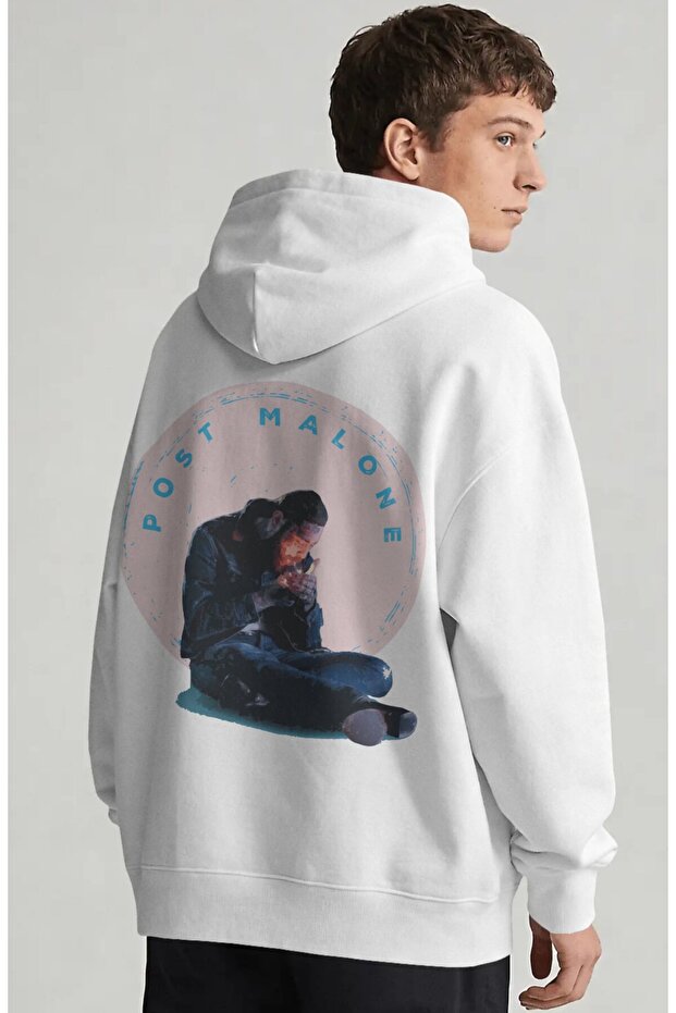 Post Malone Rapper Singer Back Printed Unisex Oversize Combed Cotton Hoodie