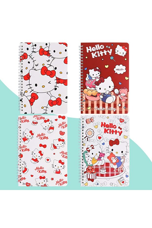 MINISO 1 PC Random 1 PC Kawaii Hello Kitty A5 Spiral Notebook Schedules Daily Planner Notepad 120 Pa