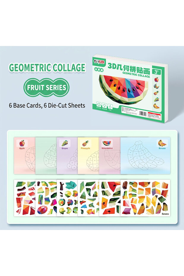 6 patterns Sticker by Number Kits Mess-Free Travel Road Trip Art Craft Activity Paint with Stickers