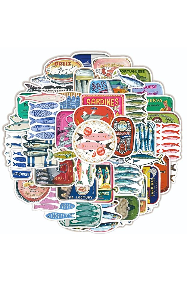 50pcs 50Pcs Sardine Aesthetic Creative Cartoon Stickers Diary Waterproof Graffiti DIY Decoration Ska