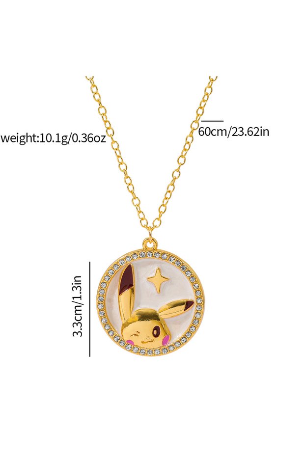 Bandai XL3523 Anime Metal Pendant Cute Cartoon Figure Pikachu Necklace for Anime GO Kawaii Y2k Neckl