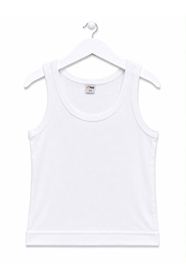 Boys' 100% Cotton Thick Strap Undershirt White Soft Textured (1-14 Years Old)