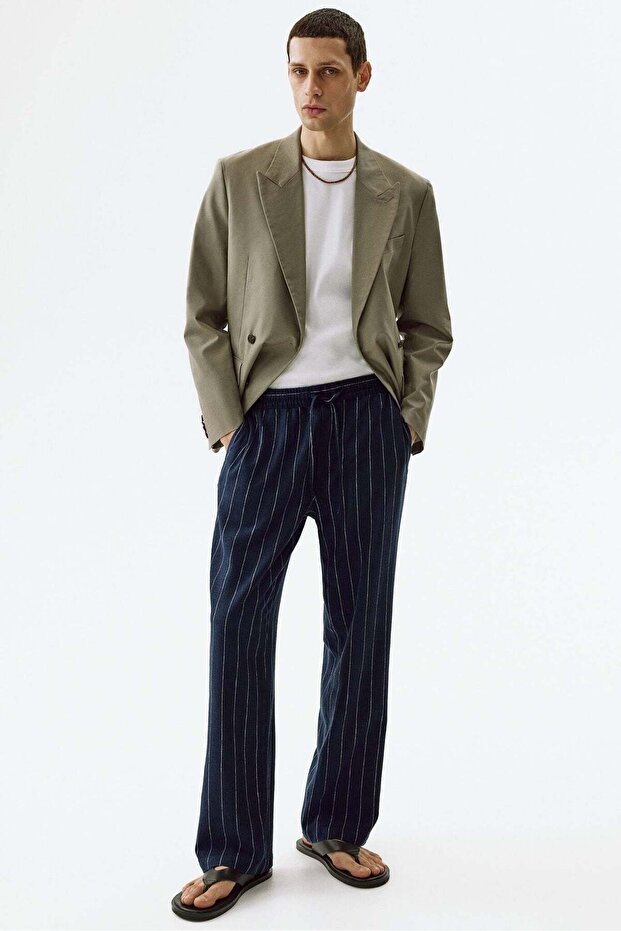 Relaxed Fit Linen-blend trousers