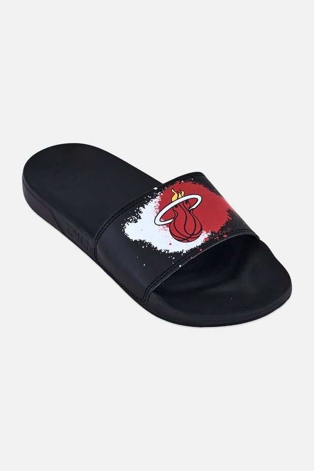 Kids Boy Miami Heat Slip On Slides, Black