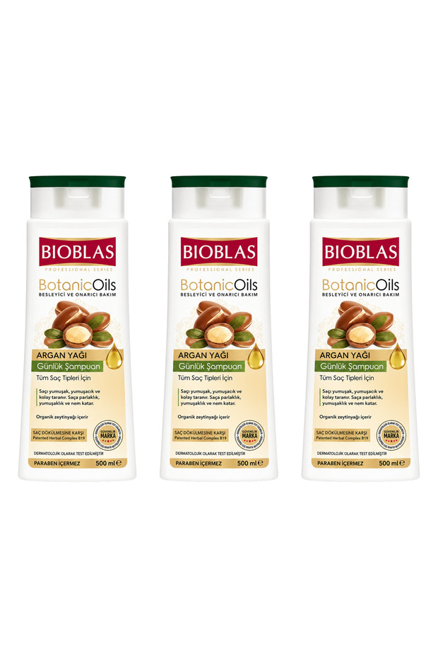 Botanical Oils Argan Oil Daily Shampoo 500ml (3 Pcs)