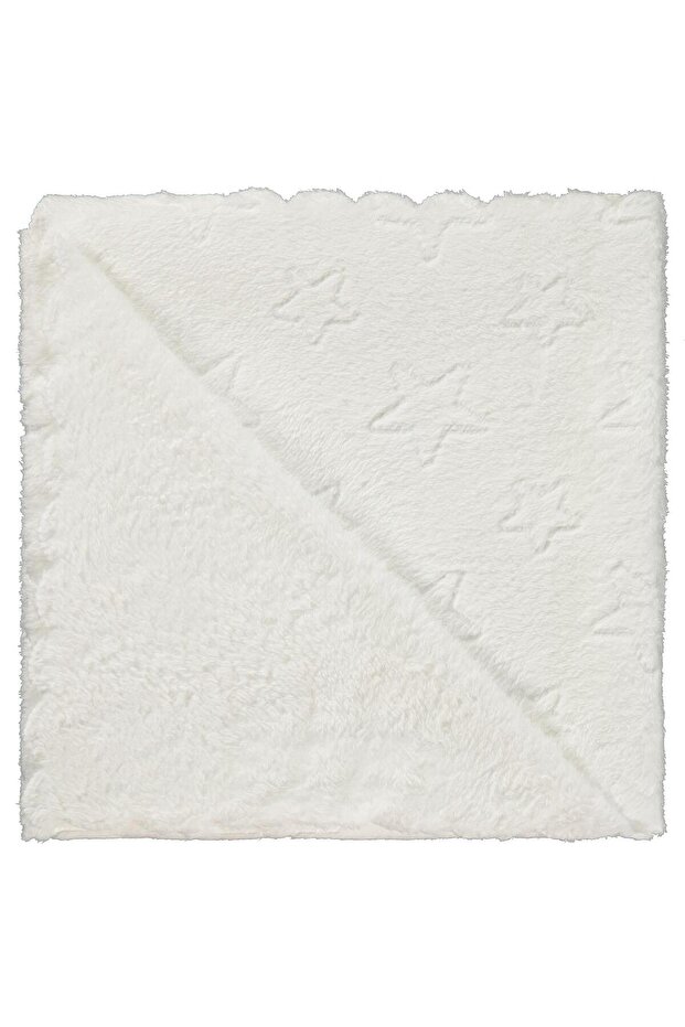 Star Patterned 90X90 cm Blanket - White