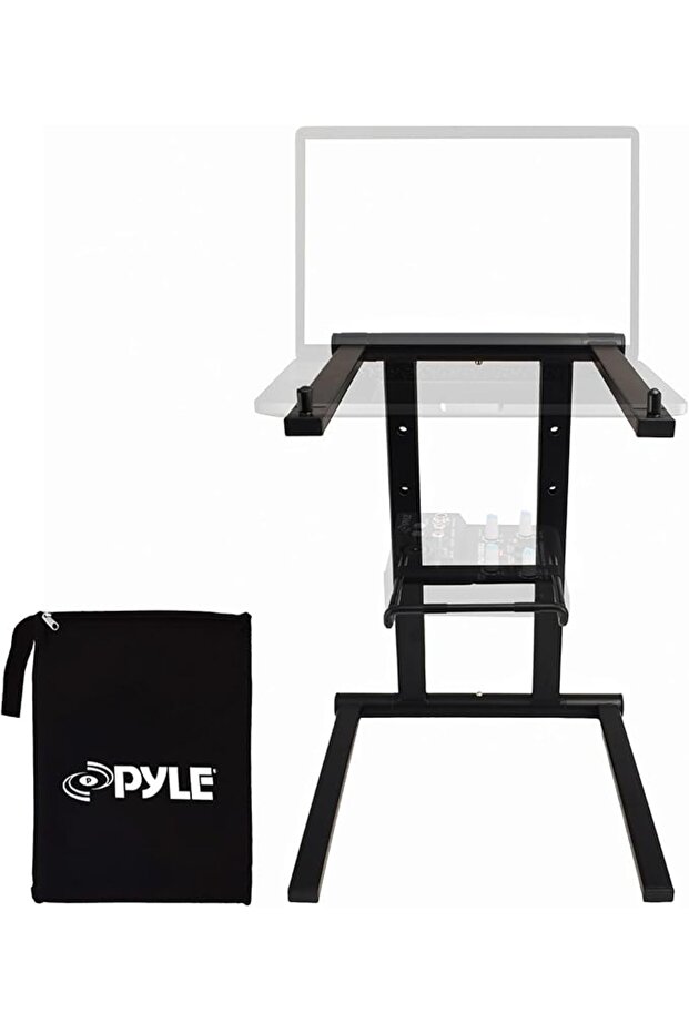 Portable Folding Laptop Stand - Standing Table with Foldable Height and Secondary Accessory Tra