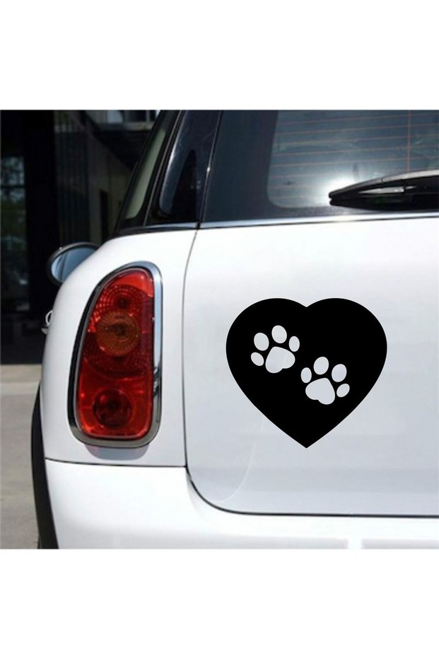 Heart Paw Vehicle, Car, Auto, Motorcycle, Helmet, Laptop, Glass Sticker 20X18 cm