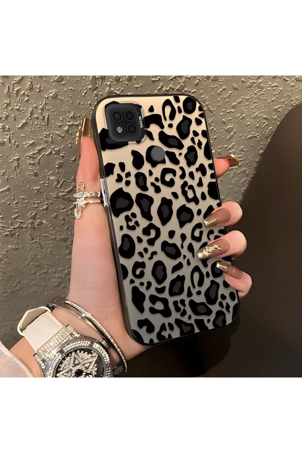 Poco C31 Compatible High Quality Black Leopard Phone Case, Shockproof Protective Cover