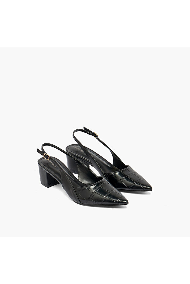 Women Textured Block Heel Pumps