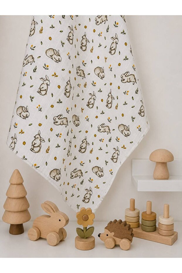 Multi-Purpose Muslin Blanket & Blanket 100% Cotton Oeko-Teks Certified 80X80 cm