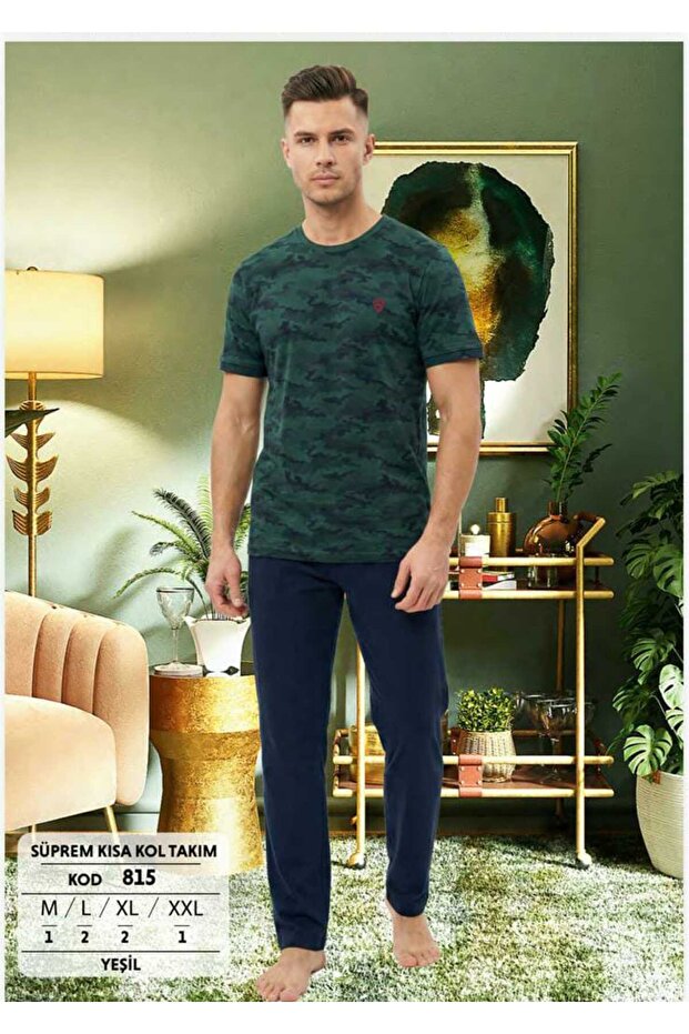 Men's Short Sleeved Pajama Set 815