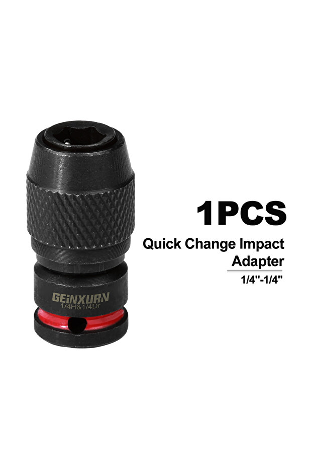 1PC Geinxurn Impact Screwdriver Bit Holders,1/4-Inch Square Drive to 1/4-Inch Quick Release Hex Sock