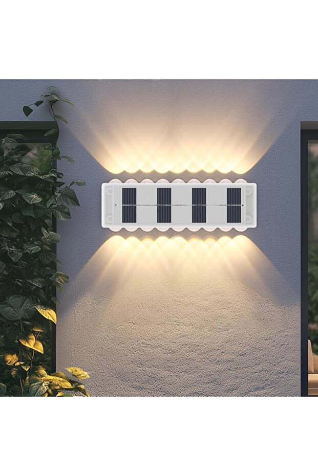 Outdoor Solar Wall Lights - 4-pack Waterproof Garden Lights with 18 LEDs