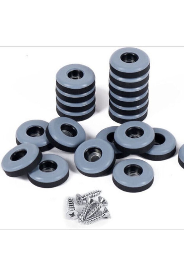 19mm Diameter (Round) - 20 PTE Furniture Casters with Screws - PTFE Furniture Casters / PTE (Teflon) Casters with Screws