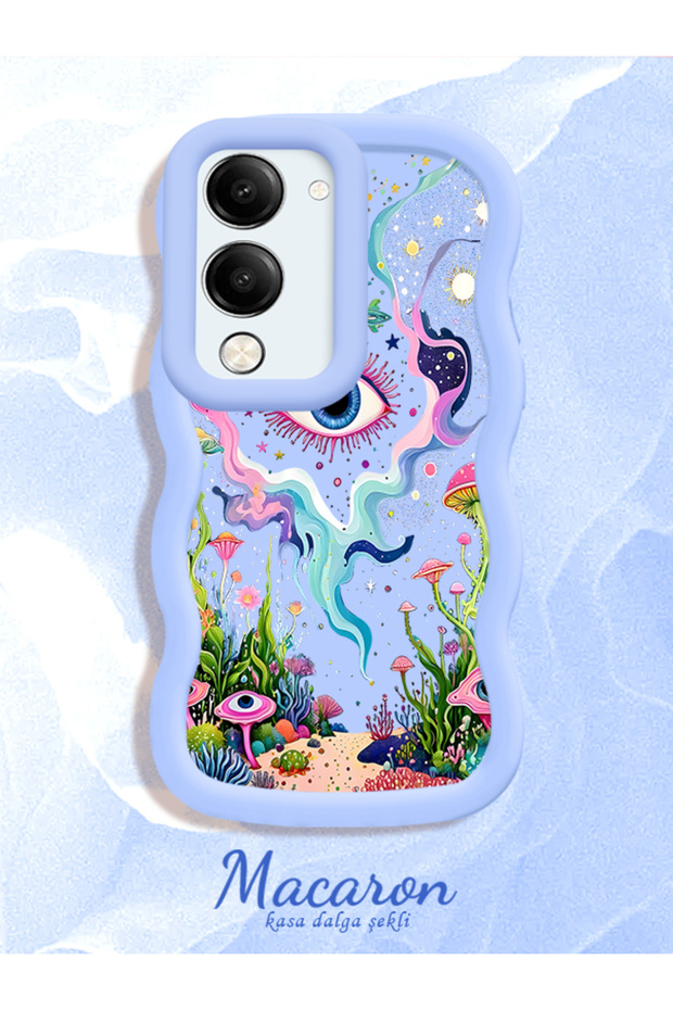 Vivo Y19 5G/19S 5G/Y19E Compatible Colored Psychedelic Eye Mushroom Drawing Flat Print Case
