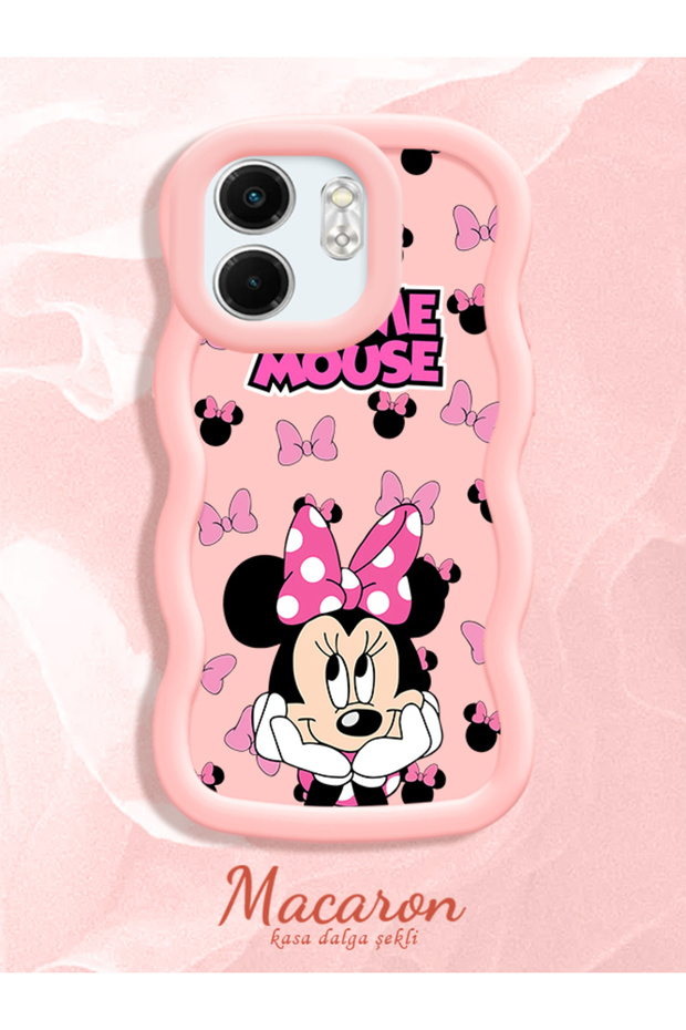 Infinix Smart 9 Compatible Wavy Frame Mouse Cartoon Patterned High Quality Silicone Phone Case