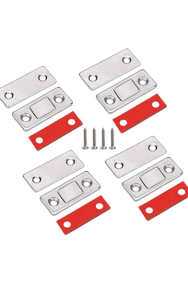 8-piece set of ultra-thin cabinet magnets, suitable for doors and cabinets, magnetic latches to securely hold furniture in place.