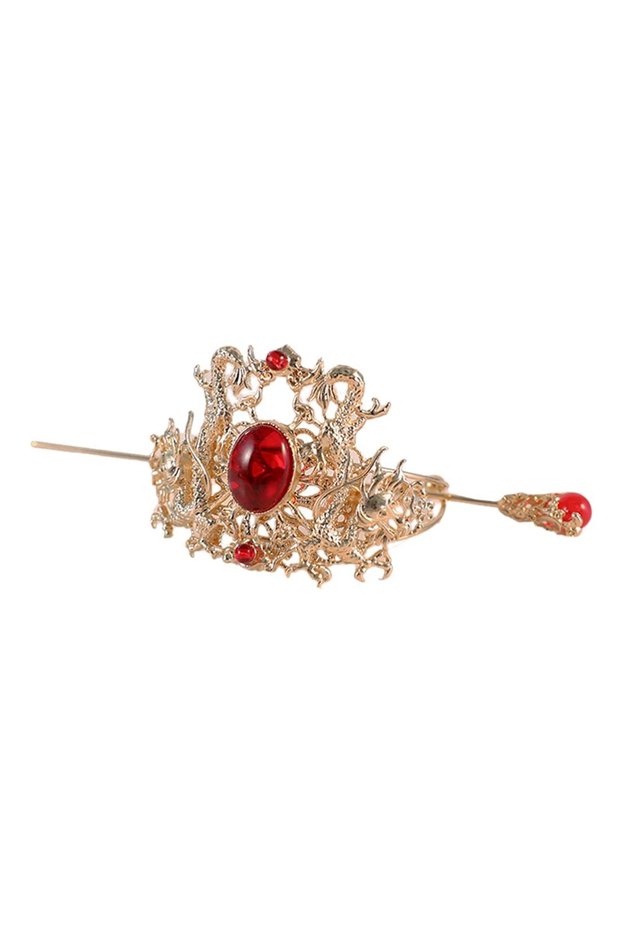 Retro-style decorative traditional hair bun Chinese Hanfu hairpins rhinestone gold chopsticks wedding bridal sticks party dress side clips wedding