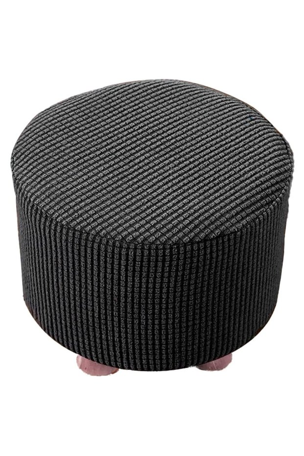 Small square/round footstool cover, sliding footstool cover, chair cover, footstool cover, protective cover (black)