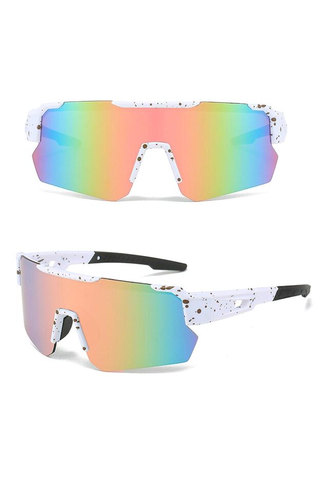 2-Pack Polarized Sports Sunglasses Men Women Cycling Glasses UV400 Running Fishing Driving Golf Skiing White