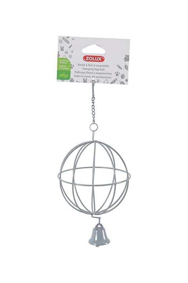 Metallic Hanging Hay Ball Grey 10 cm dia.
