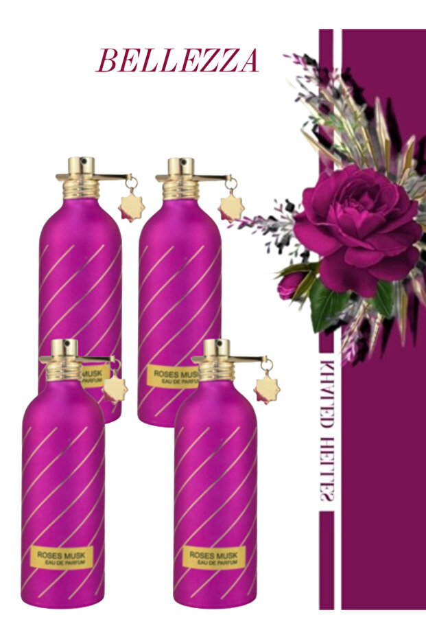 4 قطع عطر الورد والمسك 100 مل