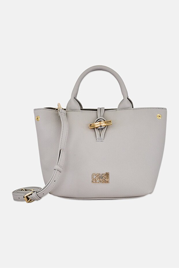 Women Brand Logo Handbag, Light Grey