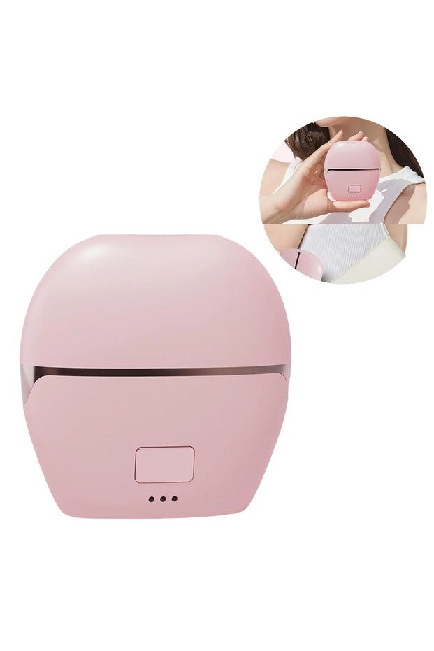 Cordless mini hair straightener with heated comb, heats up quickly, 3 adjustable speeds, ideal for travel and home use (pink).
