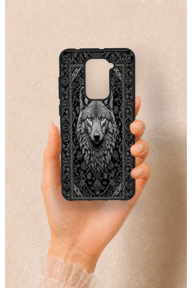 Redmi Note 9 Compatible Ethnic Wolf Pattern Silicone Case