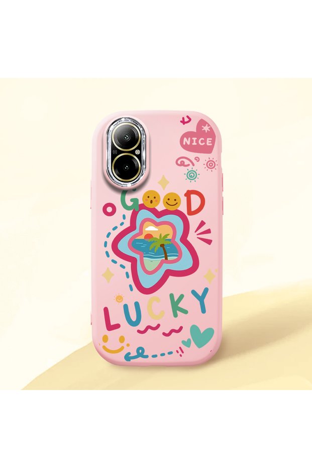 Realme 12 Lite Compatible Case Camera Protector Black Silicone Couple Phone Case Heart Pattern