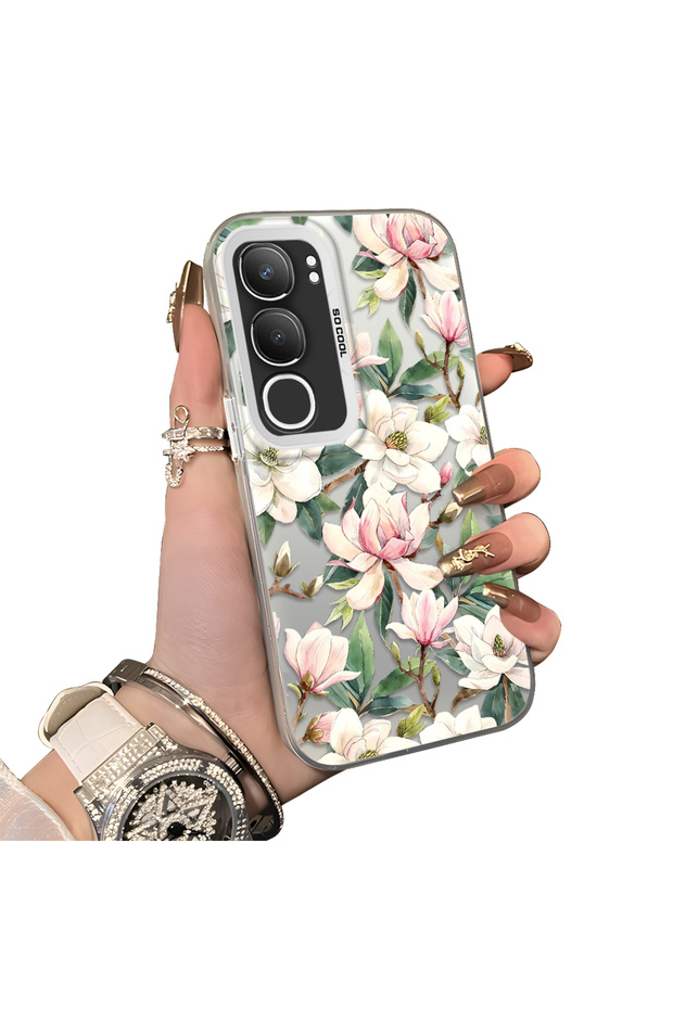 Vivo Y29 5g(V2420) Compatible Hard Acrylic Back Silicone Edge Lens Protection Case
