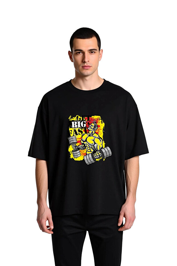 Rapid Development Bodybuilding Text Printed Men's Oversize T-Shirt