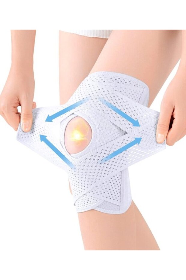 Women's knee brace white XXL with gel pads.