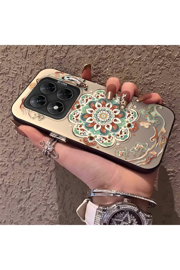 Poco X7 Compatible Traditional Dunhuang Motif Silicone Phone Case, Shockproof
