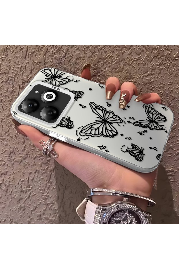 Infinix Hot 40I Compatible Elegant Night Style Butterfly Case, Daily Use Durable Protective Case