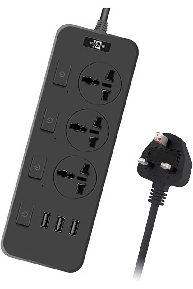 سلك توصيل به 3 منافذ كهرباء مع 3 فتحات USB، وصلة بمقابس مع 3 منافذ USB، مقبس ملائم