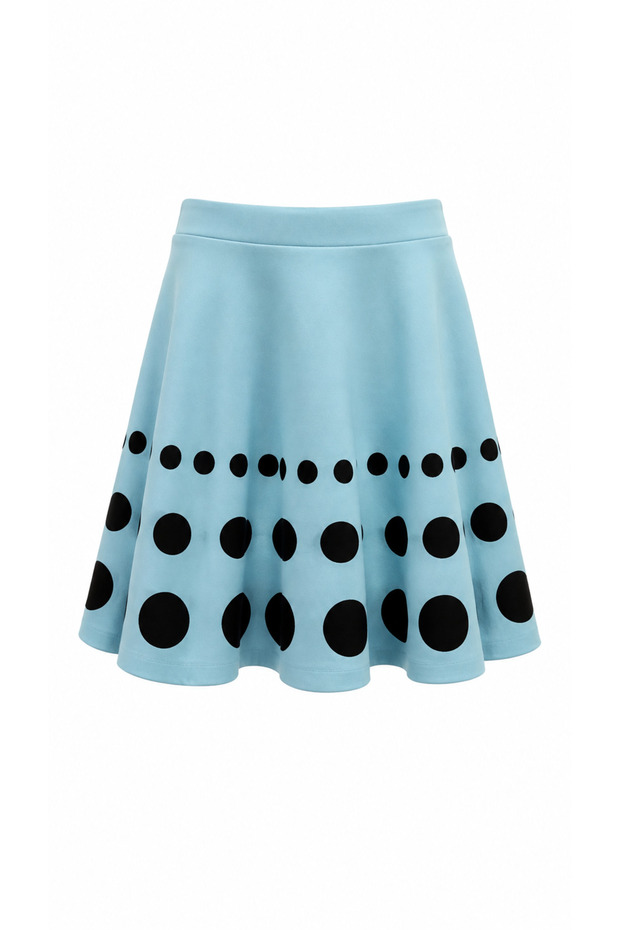 Blue Polka Dot Mini Skirt