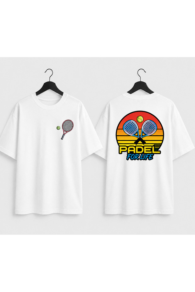 Unisex Oversize Tennis Printed T-Shirt 100% Cotton Tennis Themed Comfortable Fit Short Sleeve T-Shirt