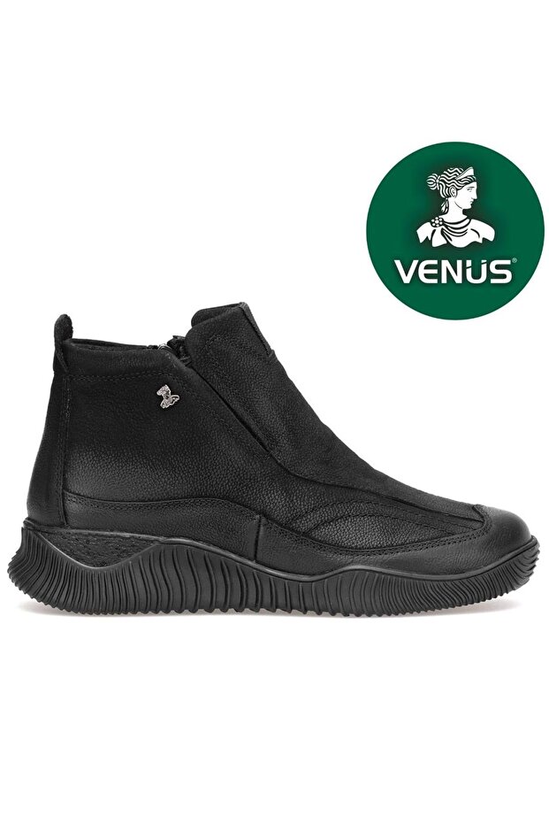 Kimsita Genuine Leather Non-Slip Flat Sole Orthopedic Women's Boots Black
