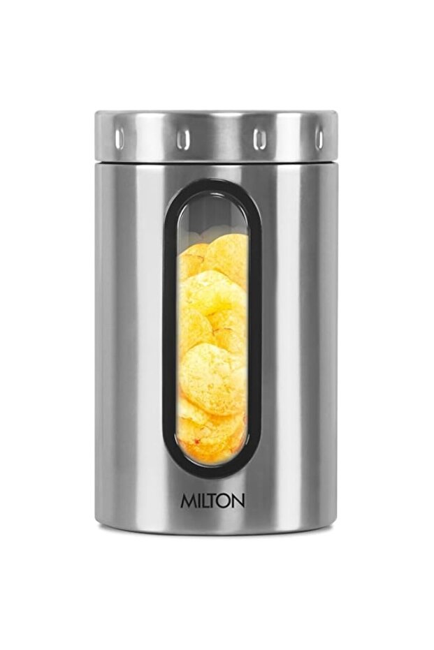 Steel Crispy 1500 Storage Jar, 1.45 Litres, Silver | Light Weight | Odour Proof | Dishwasher Safe | Air Tight | Single Walled | Easy to Clean | Kitchen Container