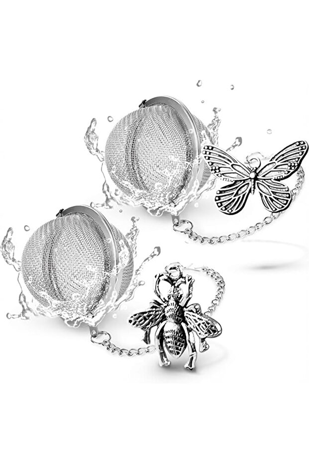2 Pack Tea Infuser with Handmade Bee Charm, 304 Stainless Steel Loose Leaf Tea Steeper, Fine Mesh Te